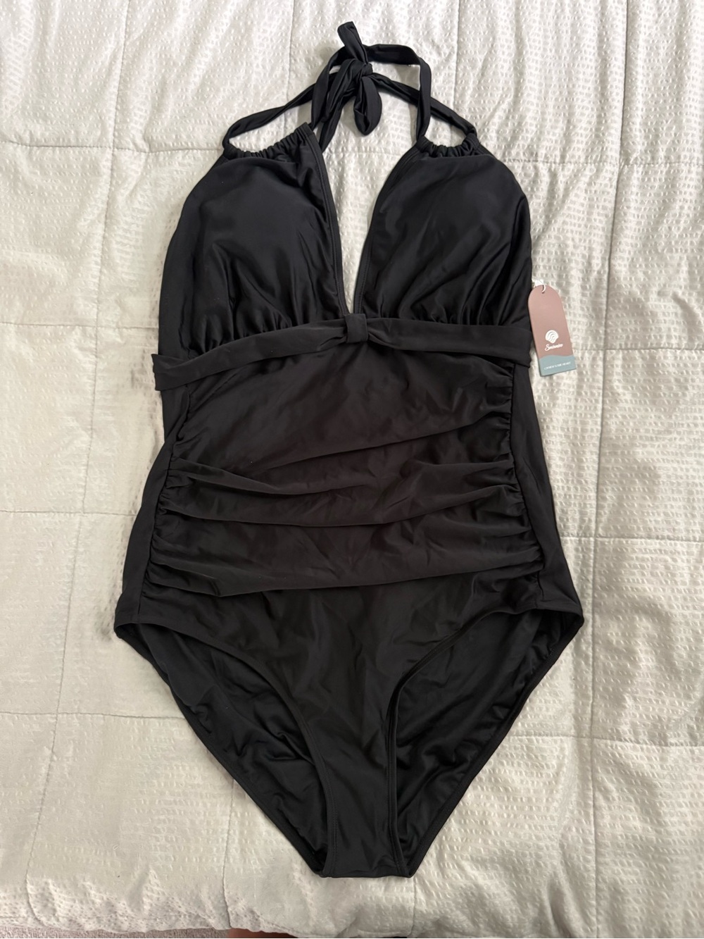 Black Halter One-Piece Swimsuit